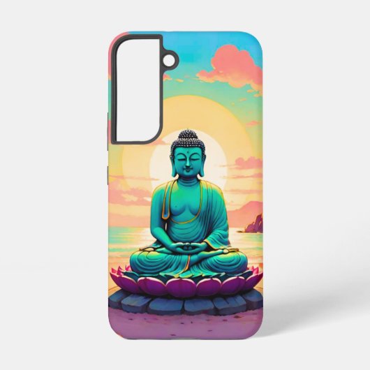 Buddha's Zonsondergangreflectie Samsung Galaxy Hoesje (Achterkant)
