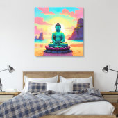 Buddha's Zonsondergangsreflectie Canvas Afdruk (Insitu (Slaapkamer))