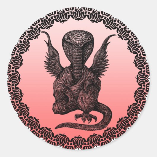 buddhism cobra ronde sticker (Voorkant)