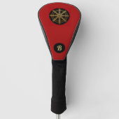  Buddhism Golden Dharma Wheel Monogram Golfheadcover (Voorkant)