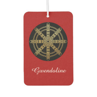 Buddhism Golden Dharma Wheel Personalized Luchtverfrisser