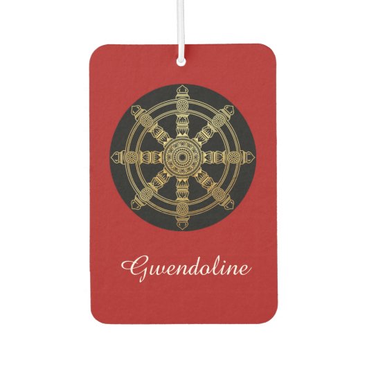 Buddhism Golden Dharma Wheel Personalized Luchtverfrisser (Voorkant)