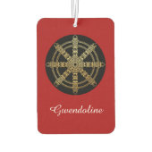 Buddhism Golden Dharma Wheel Personalized Luchtverfrisser (Achterkant)