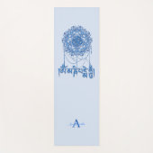 Buddhism Mani Mantra In Blue With Mandala Yogamat (Voorkant)