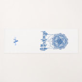 Buddhism Mani Mantra In Blue With Mandala Yogamat (Voorkant (horizontaal))