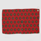 Buddhisme Vergulde Dharma Wiel Gepersonaliseerd Golfhanddoek (Horizontaal)