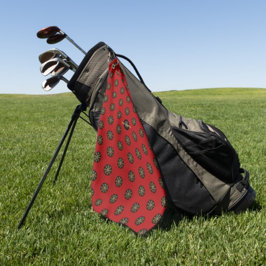 Buddhisme Vergulde Dharma Wiel Gepersonaliseerd Golfhanddoek (Groen)