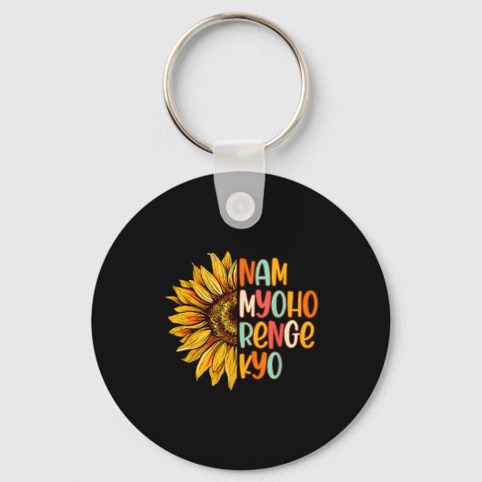 Buddhist Buddhism Sunflower Nam A Myoho Renge Kyo  Sleutelhanger (Voorkant)