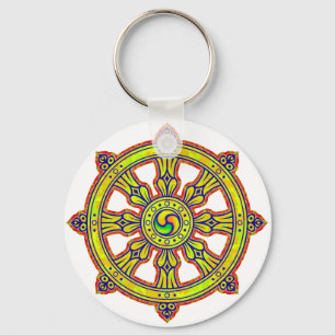 Buddhist Dharma Chakra Sleutelhanger