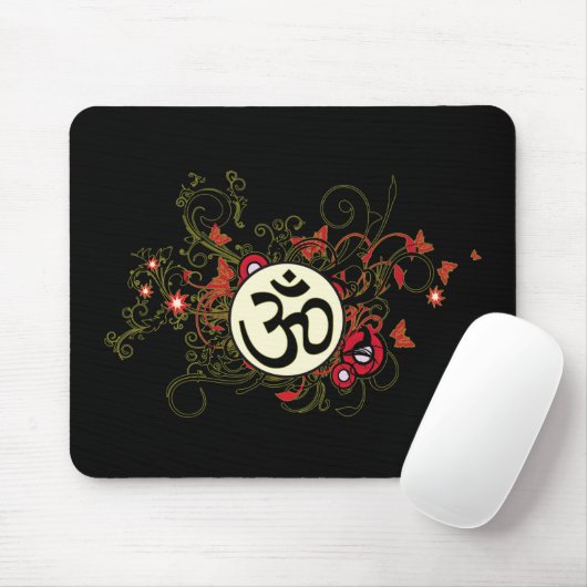 Buddhist Floral Om Muismat (Met muis)