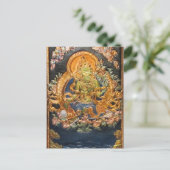 BUDDHIST GODDESS GREEN TARA METALLIC INLAY BRIEFKAART (Staand voorkant)