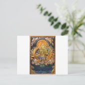 BUDDHIST GODDESS GREEN TARA METALLIC INLAY BRIEFKAART (Staand voorkant)