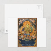 BUDDHIST GODDESS GREEN TARA METALLIC INLAY BRIEFKAART (Voorkant / Achterkant)