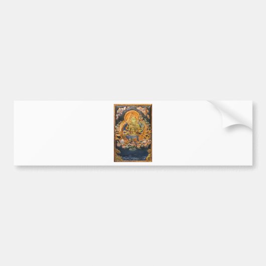 BUDDHIST GODDESS GREEN TARA METALLIC INLAY BUMPERSTICKER (Voorkant)