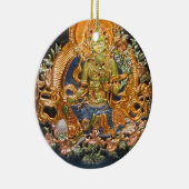 BUDDHIST GODDESS GREEN TARA METALLIC INLAY KERAMISCH ORNAMENT (Rechts)