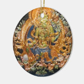 BUDDHIST GODDESS GREEN TARA METALLIC INLAY KERAMISCH ORNAMENT (Links)