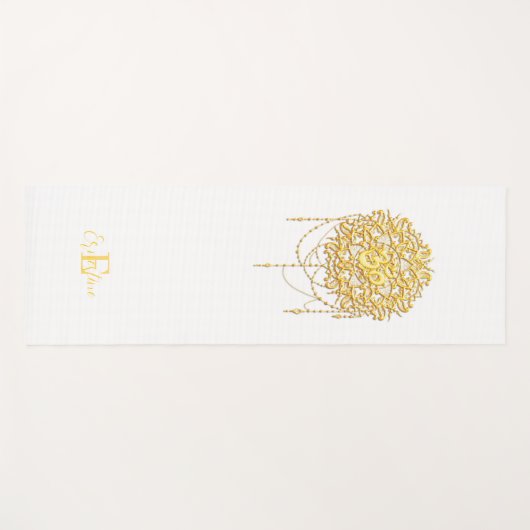 Buddhist Holy Symbol Om In Gold Yogamat (Voorkant (horizontaal))