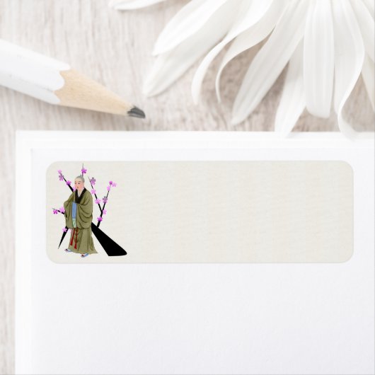 Buddhist Monk Return Address Label (Insitu)