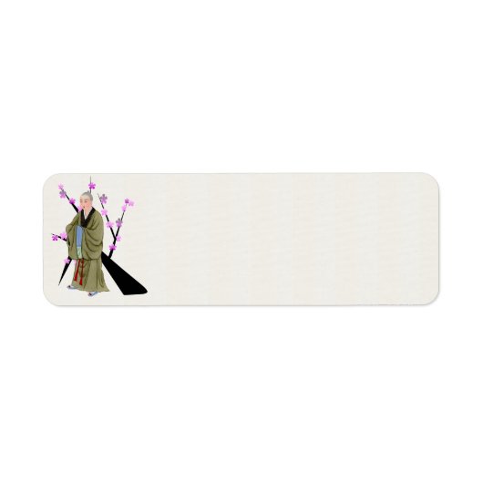 Buddhist Monk Return Address Label (Voorkant)