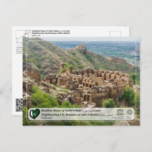 Buddhist Ruins of Takht-i-Bahi en Sahr-i-Bahlol P Briefkaart (Voorkant / Achterkant)