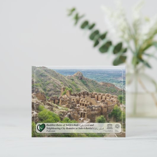 Buddhist Ruins of Takht-i-Bahi en Sahr-i-Bahlol P Briefkaart (Staand voorkant)