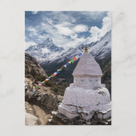 Buddhist Shrine & Prayer Flags, Himalaya Mountains Briefkaart