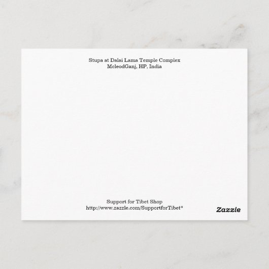 Buddhist Stupa Dalai Lama Temple Dharamsala India Briefkaart (Achterkant)