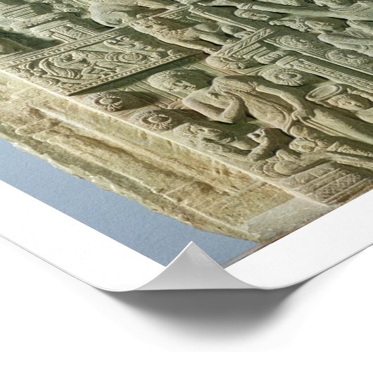 Buddhist stupa, Nagarjunakonda (kalksteen) Poster (Hoek)