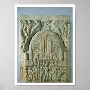 Buddhist stupa, Nagarjunakonda (kalksteen) Poster