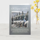 Buddhist Sympathy Card with Peaceful Buddha Statue Kaart (Gele Bloem)