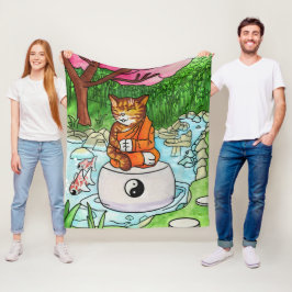 Buddhist Tabby Meditation Cat Fleece Deken