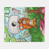 Buddhist Tabby Meditation Cat Fleece Deken (Voorkant (Horizontaal))