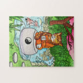 Buddhist Tabby Meditation Cat Legpuzzel (Horizontaal)