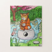 Buddhist Tabby Meditation Cat Legpuzzel (Verticaal)