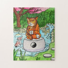 Buddhist Tabby Meditation Cat Legpuzzel