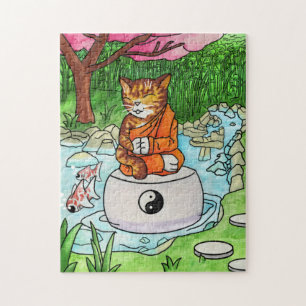 Buddhist Tabby Meditation Cat Legpuzzel