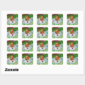 Buddhist Tabby Meditation Cat Vierkante Sticker (Vel)