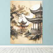 Buddhist Temple Canvas Afdruk (Insitu (Houten vloer))