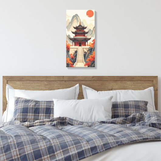 Buddhist Temple Canvas Print (Insitu (Slaapkamer))