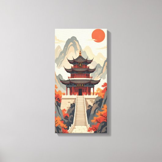 Buddhist Temple Canvas Print (Voorkant)
