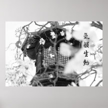 Buddhist Temple  Lamp Post Grace Dignity B&W