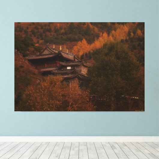 Buddhist Temple Wrapped Canvas (Insitu (Houten vloer))