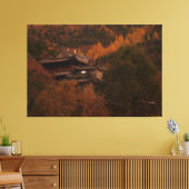 Buddhist Temple Wrapped Canvas (Insitu (Woonkamer))