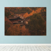 Buddhist Temple Wrapped Canvas Afdruk (Insitu (Houten vloer))