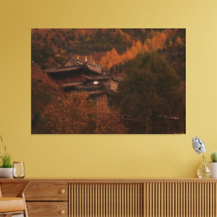 Buddhist Temple Wrapped Canvas Afdruk