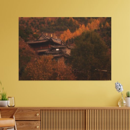 Buddhist Temple Wrapped Canvas Afdruk (Insitu (Woonkamer))