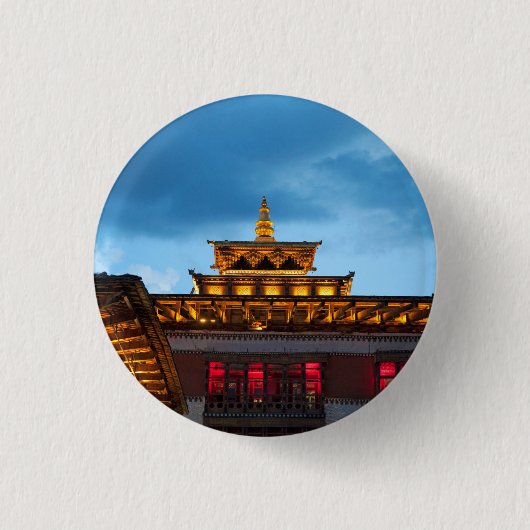 Buddhistisch Dzong Dak Ronde Button 3,2 Cm (Voorkant)