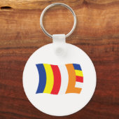 Buddhistische Religie Vlag Sleutelhanger (Voorkant)