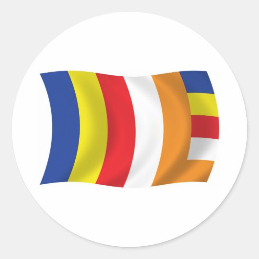 Buddhistische Religie Vlag Sticker (Voorkant)