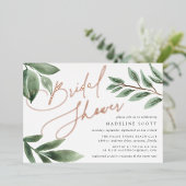 Budding Branch | Elegant botanisch Vrijgezellenfee Folie Uitnodiging (Staand Voorkant)